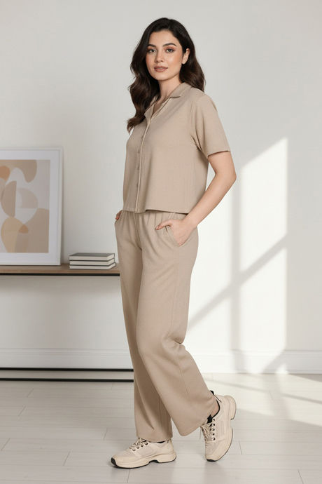 Zivame 2 Mile Fashion Knit Cotton Loungewear Set - Oyster Gray — image 2